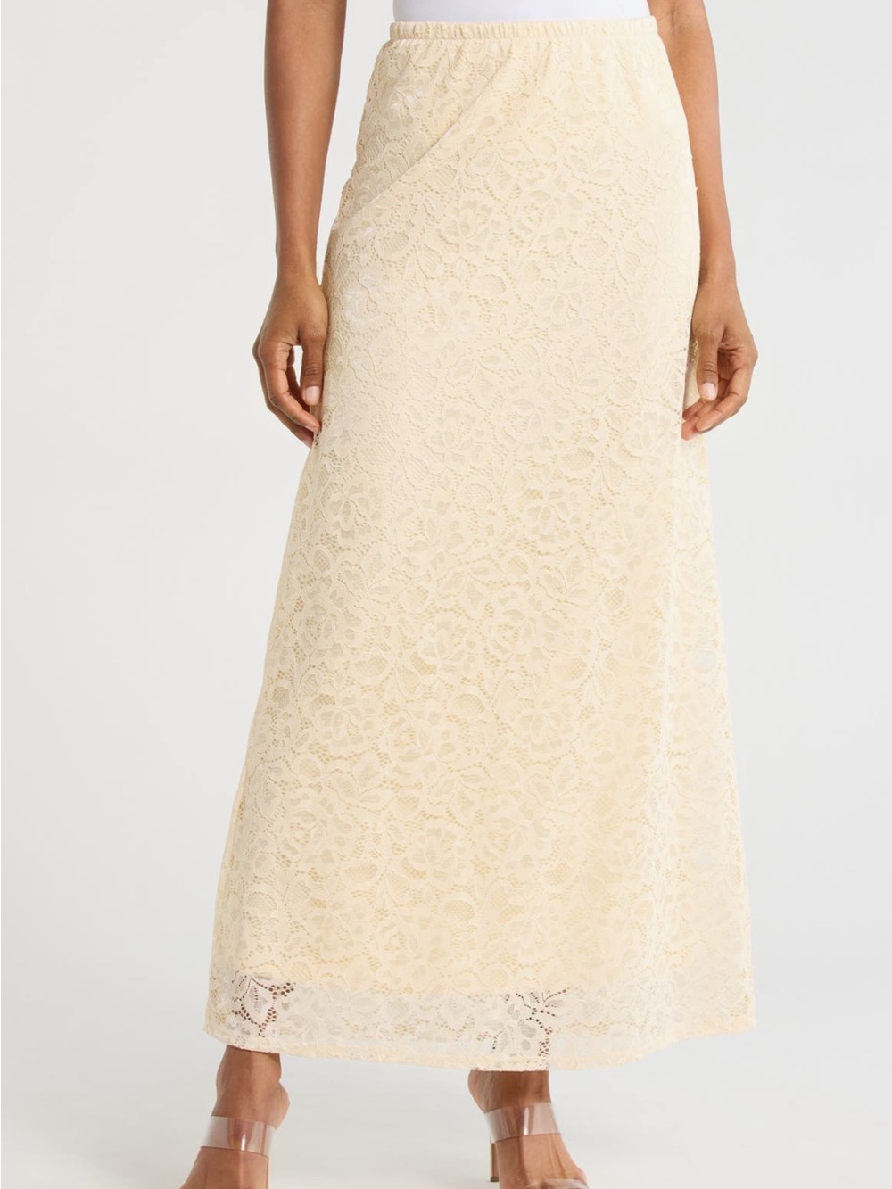 JASON WU Cream Lace Maxi Skirt